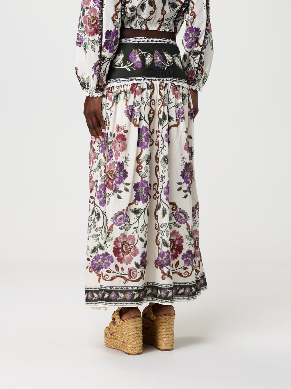 FARM Rio Rococo Floral Midi Skirt - Picture 3 of 8
